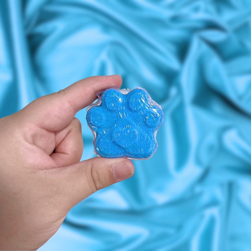 Blue Paw with Heart Mini Bath Bomb