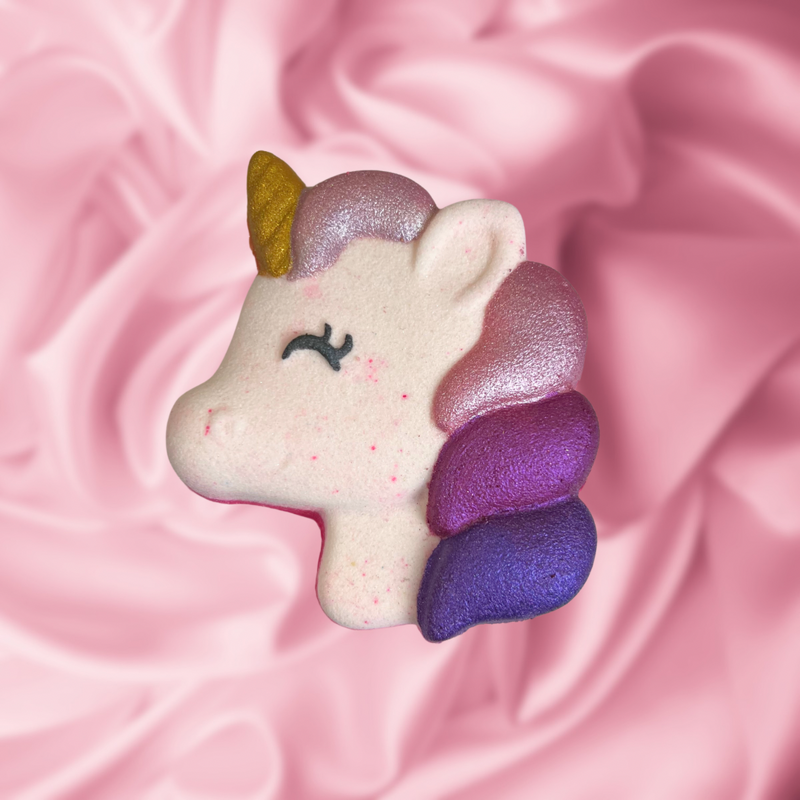 Unicorn Head Bath Bomb - pink, and white