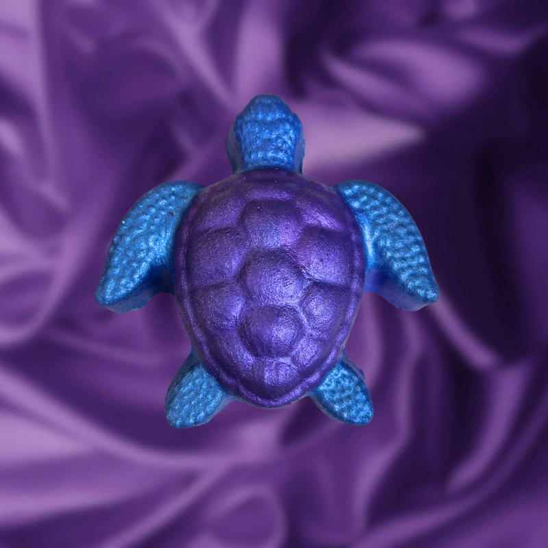 Turtle Bath Bomb - Blue, Purple and White