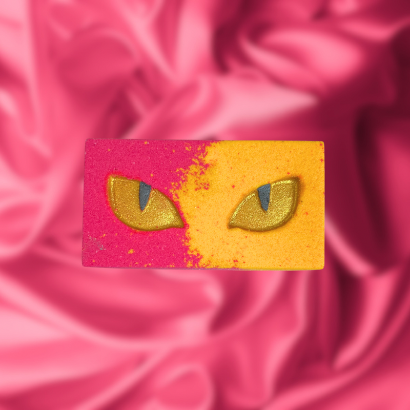 Cat Eyes Bath Bomb - pink, yellow and white