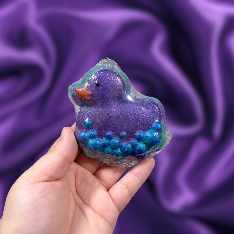 Purple and Teal Bubble Duck Bath Bomb