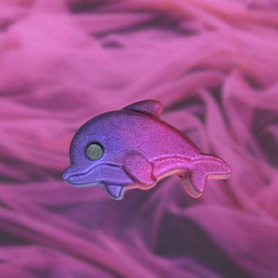 Dolphin Bath Bomb - pink, purple and White
