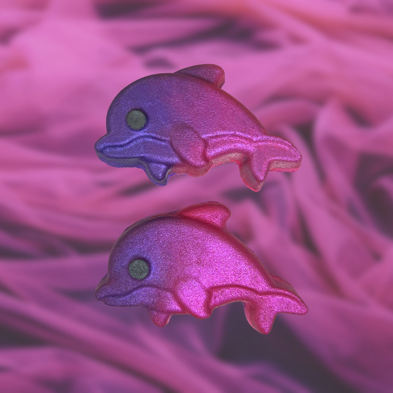 Dolphin Bath Bomb - pink, purple and White