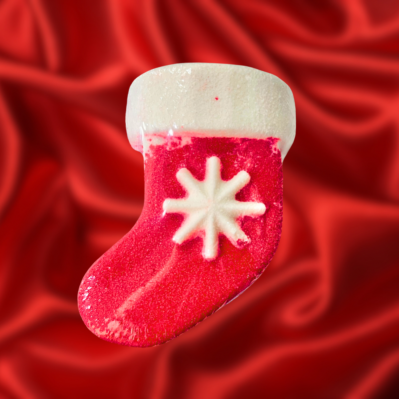 Christmas Stocking Bath Bomb - Red and White