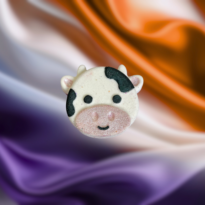 Cow Mini Bath Bomb - Orange and Purple