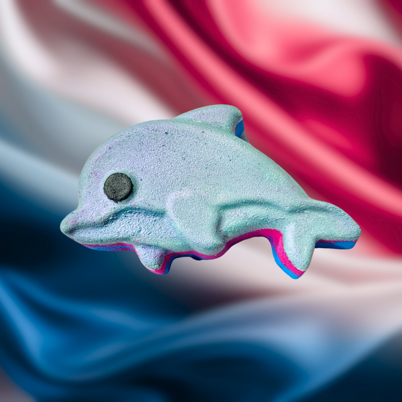 Dolphin Bath Bomb - Pink, White and Blue