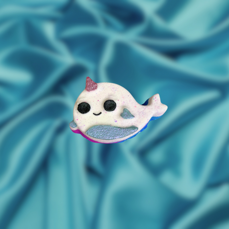 Narwhal Mini Bath Bomb - Pink, White and Blue