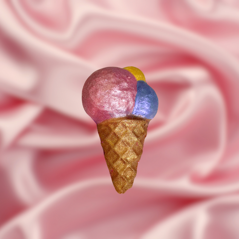 Ice Cream Mini Bath Bomb - Pink, Blue and White