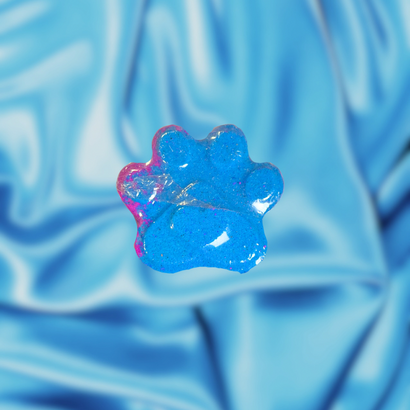 Paw With Heart Mini Bath Bomb - Pink, Blue and White