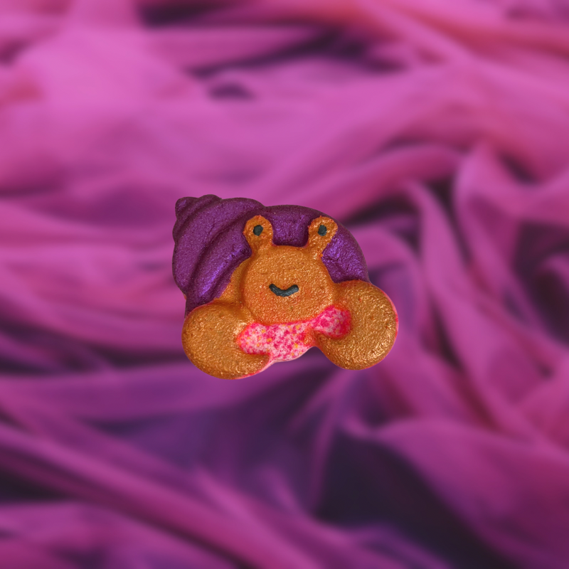 Hermit Crab Mini Bath Bomb - Pink, Yellow and White
