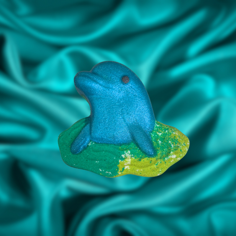 Dolphin in Water Bath Bomb - Teal Green and White