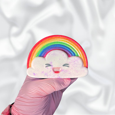 Kawaii Rainbow and Clouds Bath Bomb - Pink, Purple and White