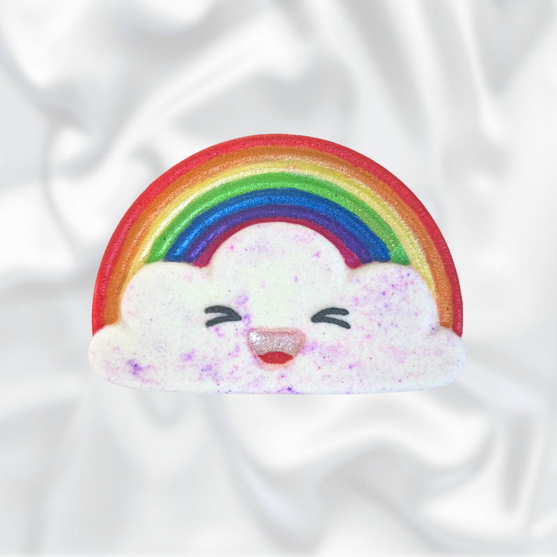 Kawaii Rainbow and Clouds Bath Bomb - Pink, Purple and White