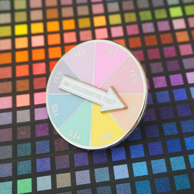 'Am I Overthinking This?' Spinner Enamel Pin