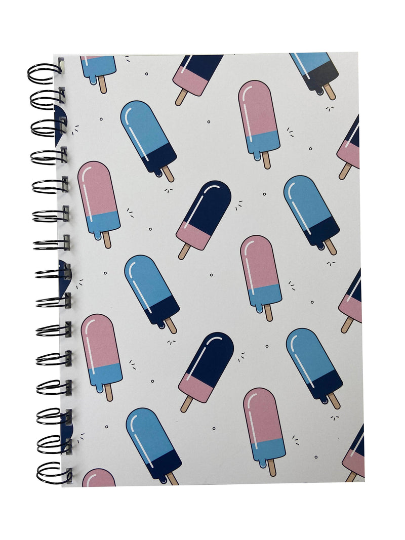 Ice Lolly Print A5 Notepad/Notebook Plain/ Lined Combo