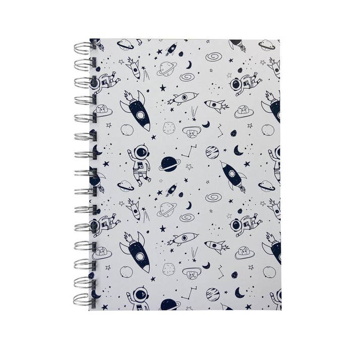 White & Black Astronauts A5 Notepad/Notebook Plain/ Lined Combo