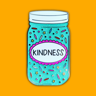 'Jar of Kindness' Glitter Enamel Pin Badge