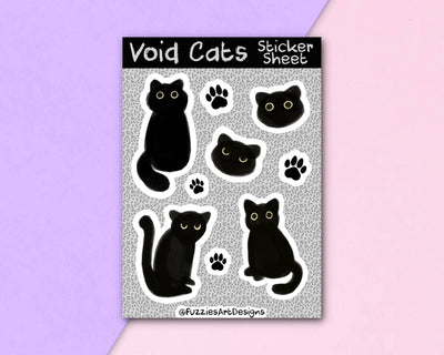 A6 Void Cat Black Cat Planner Sticker Sheet