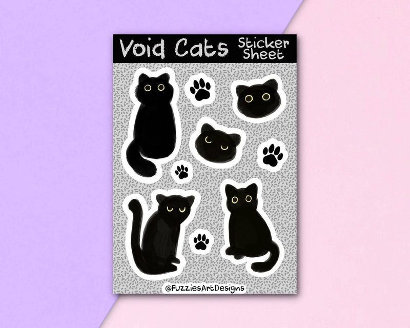 A6 Void Cat Black Cat Planner Sticker Sheet