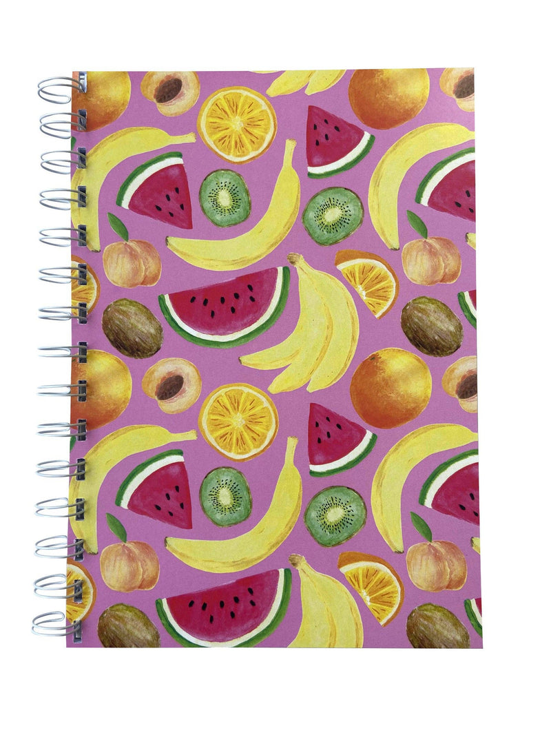 Multi-Fruit Print A5 Notepad/Notebook Plain/ Lined Combo