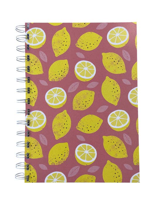 Lemon Print A5 Notepad/Notebook Plain/ Lined Combo