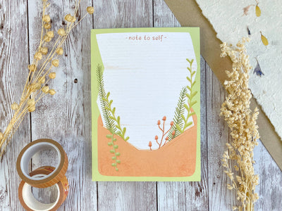 'Floral Note to Self' A6 Notepad