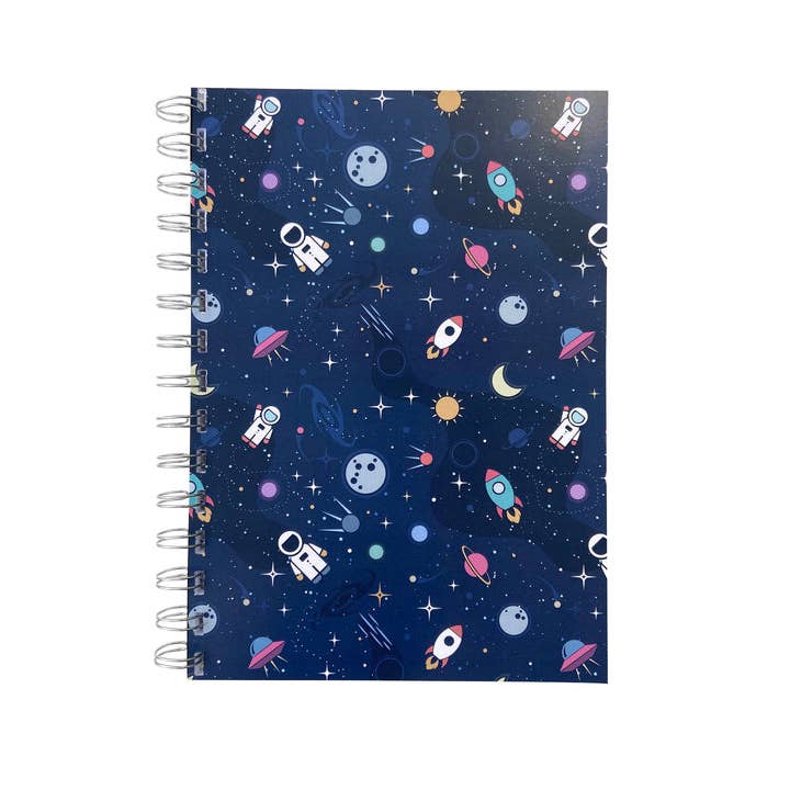 Colourful Astronaut Print A5 Notepad/Notebook Plain/ Lined Combo