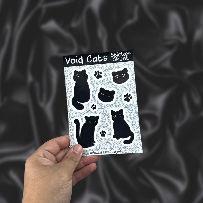 A6 Void Cat Black Cat Planner Sticker Sheet